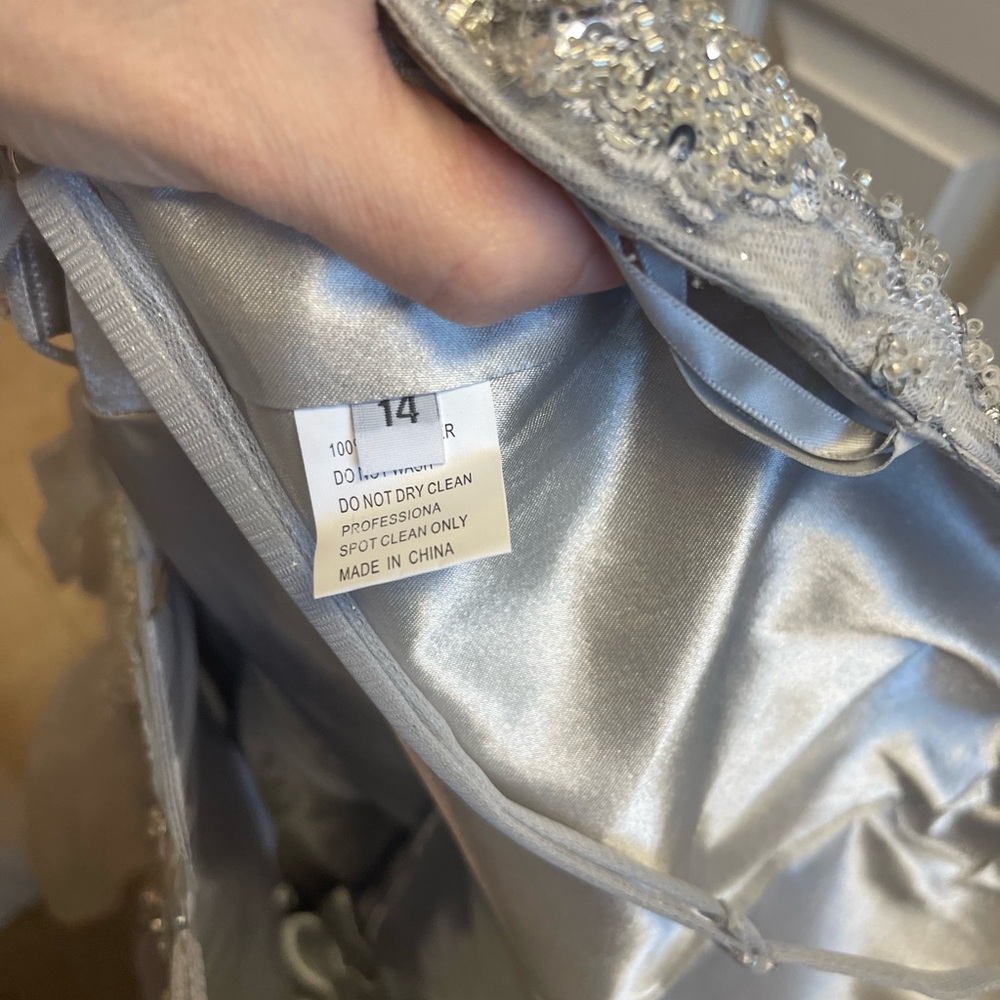 Glamorous Silver Sequin Prom Dress - Picture 3 of 7